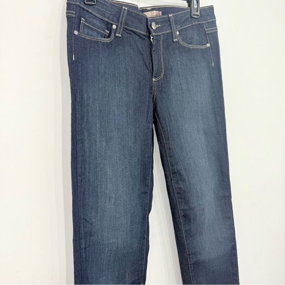 Paige Peg Skinny Dark Wash Mid Rise Tall Denim Jeans - Picture 5 of 16